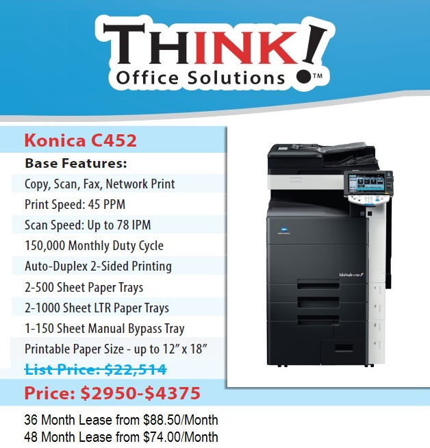 konica minolta bizhub c452 price konica minolta bizhub c452 price