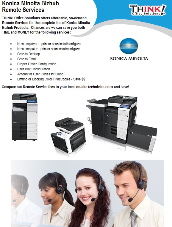 Konica minolta Remote services Support Copier Bizhub scan to email desktop